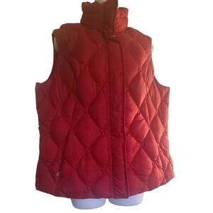 Eddie Bauer Goose Down Quilted Red Puffer Vest XL EB650 Fill Power